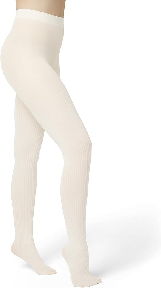 HUE womens Opaque Tights With Control Top Sheer Rib, Chevron, Metallic, Dotted Backseam, Shimmer ... | Amazon (US)