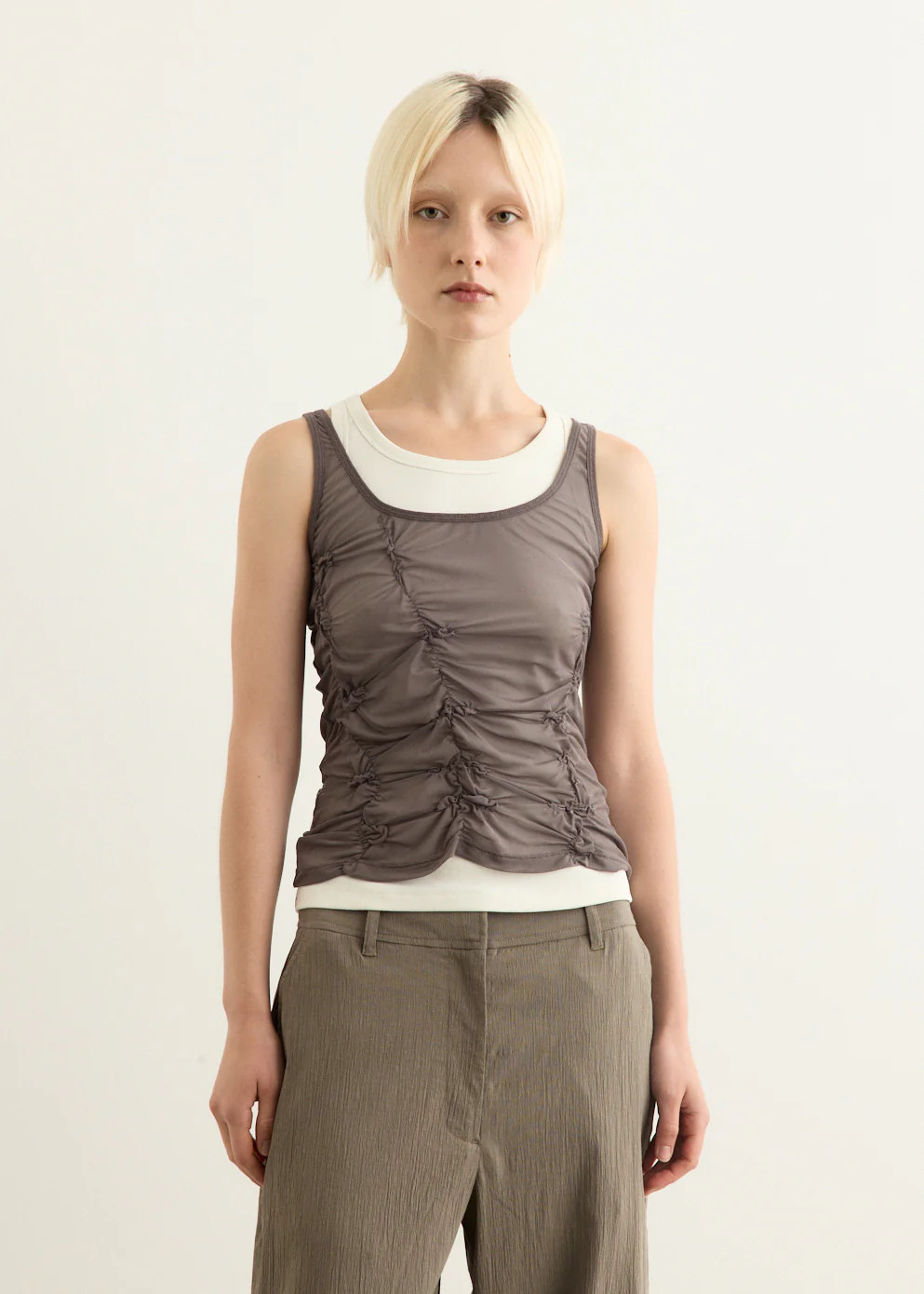 Horizon Double Layer Ruched Tank | Incu