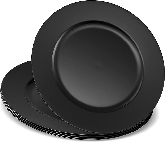 ELEGANT DISPOSABLES 13'' Black Party Chargers Large Plates & Platters Great for Elegant Party's W... | Amazon (US)