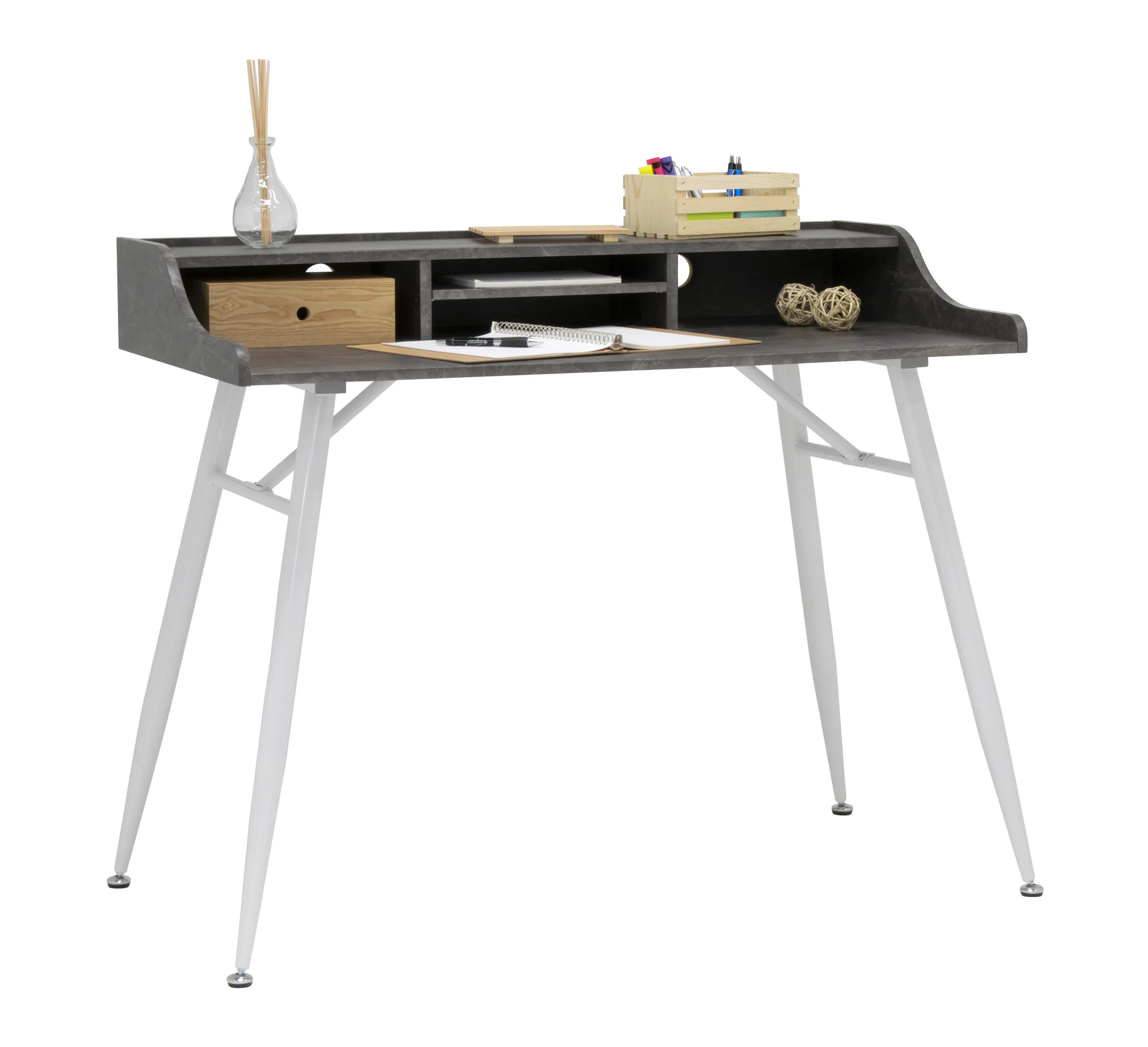 George Oliver Haddan Wide Desk with Hutch & Reviews - Wayfair Canada | Wayfair North America