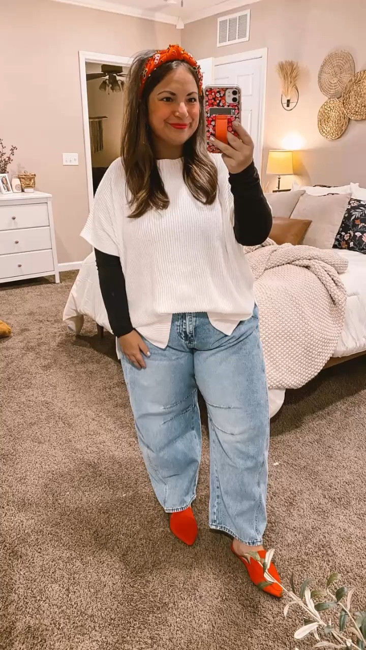 Feeling festive with a touch of subtlety this season! 🎄✨ This cozy outfit keeps it classy with just the right hint of Christmas cheer. Perfect for those school days where you want to shine without outshining the star on top of the tree! ❤️✨

mules: fit a tad oversized // wearing a 5
jeans: fit true to size // wearing a 14
long sleeve: fits true to size // wearing a medium
sweater tee: fits oversized // wearing a large 

 #LTKHoliday #LTKFindsUnder50 #LTKStyleTip