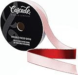 Fair Isle 7/8" x 20 yd Cascade Double Faced Satin Ribbon, Pink/Red | Amazon (US)
