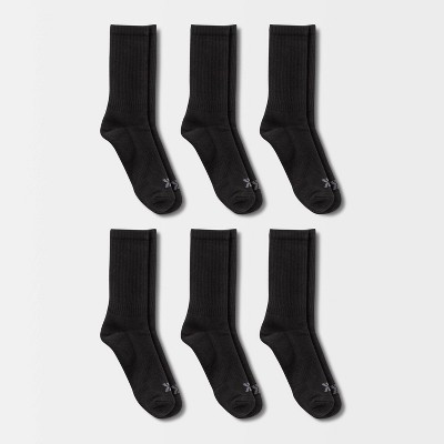 Men's Active Crew Socks 6pk - All In Motion™ Black 12-15 | Target