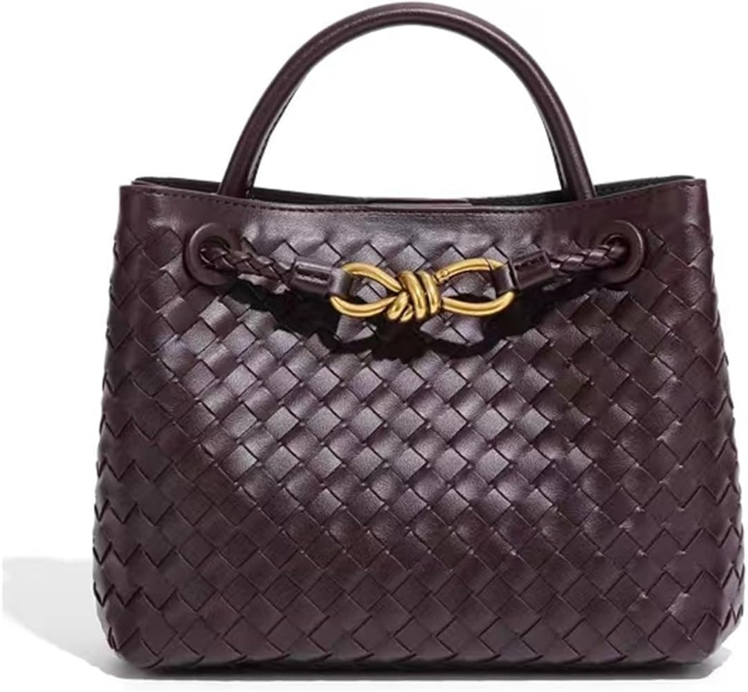 Woven Bags for Women Bowknot Small Tote Hobo Crossbody Bags PU Leather Handwoven Satchel Woven Pu... | Amazon (US)