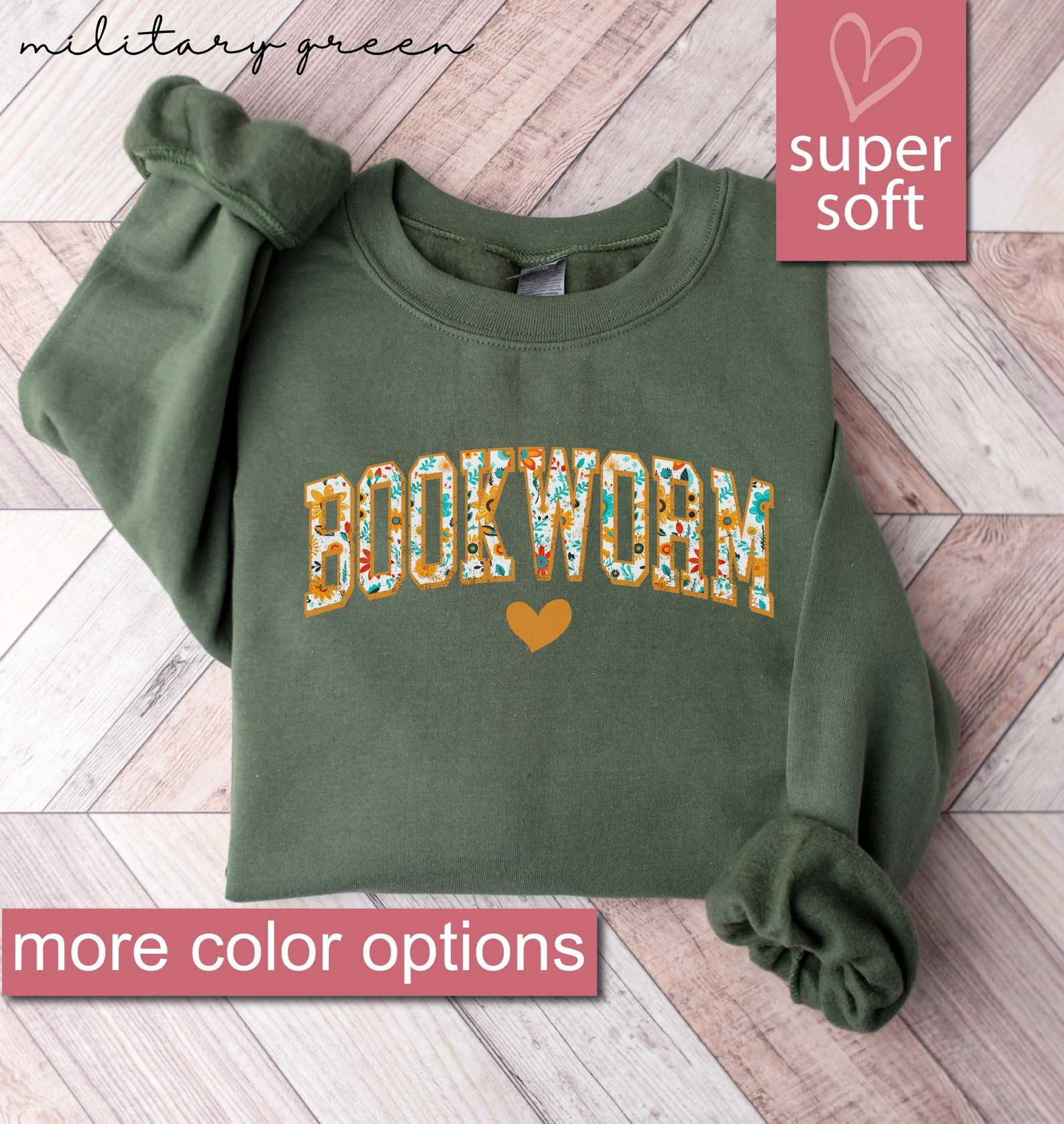 Floral Book Lover Sweatshirt, Bookworm Sweatshirts, Teacher Sweater, Gift for Book Lover, Library... | Etsy (US)