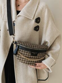 Houndstooth Pattern Chain Fanny Pack
   SKU: sg2111058252993988      
          (814 Reviews)
   ... | SHEIN