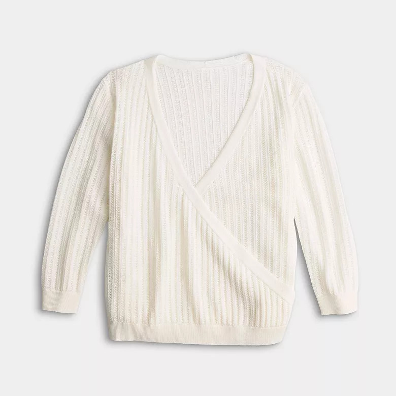 Women's Simply Vera Vera Wang 4 Way Pattern Stitch Cardigan | Kohl's