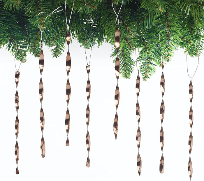 AMS Christmas Tree Ornaments 24PCS Aluminum Twisted Icicles Ornament Set for Christmas Tree New Y... | Amazon (US)