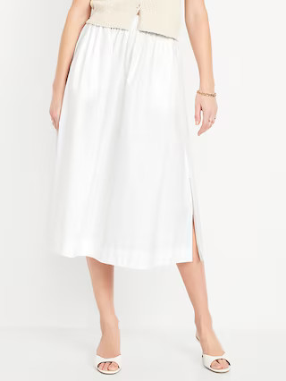 High-Waisted A-Line Midi Skirt | Old Navy (US)