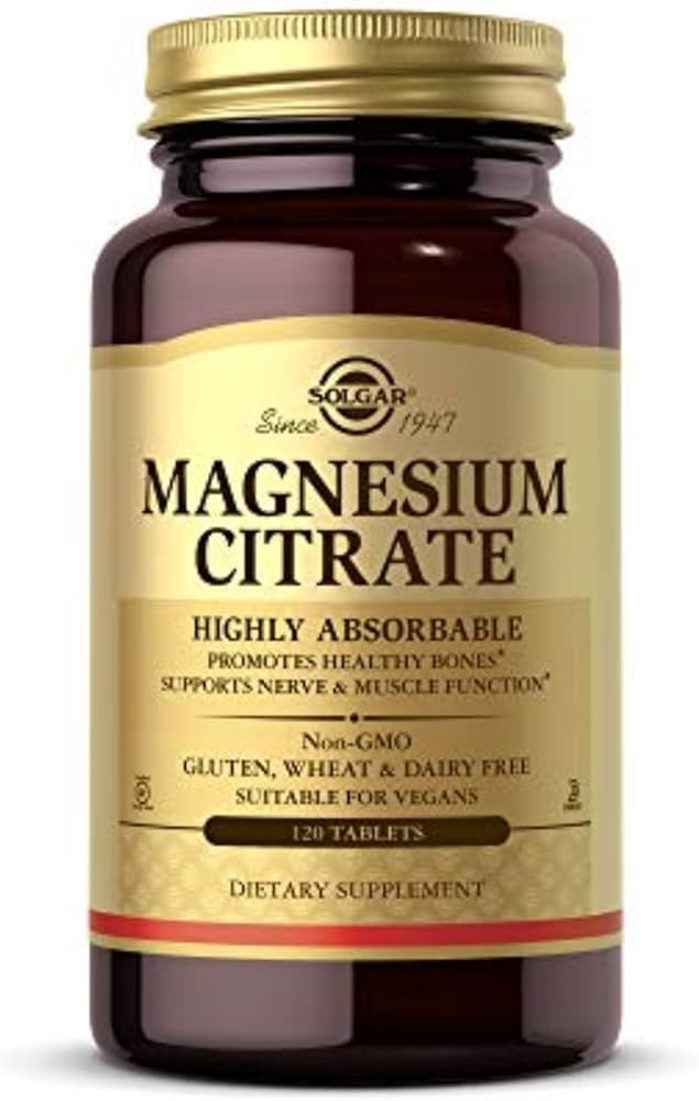 Solgar Magnesium Citrate, 120 Tablets - Promotes Healthy Bones - Supports Nerve & Muscle Function... | Amazon (US)