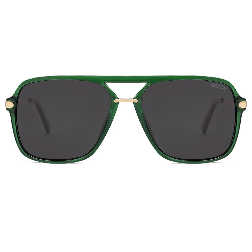 SOJOS Sunglasses for Women & Men, Square, Retro, Polarized Lens, Trendy Aviator, 90s Shades | Amazon (US)