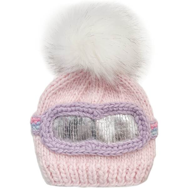 Ski Goggle Hand-Knit Hat, Pink, Lavender & Silver - The Blueberry Hill Hats & Mittens | Maisonett... | Maisonette