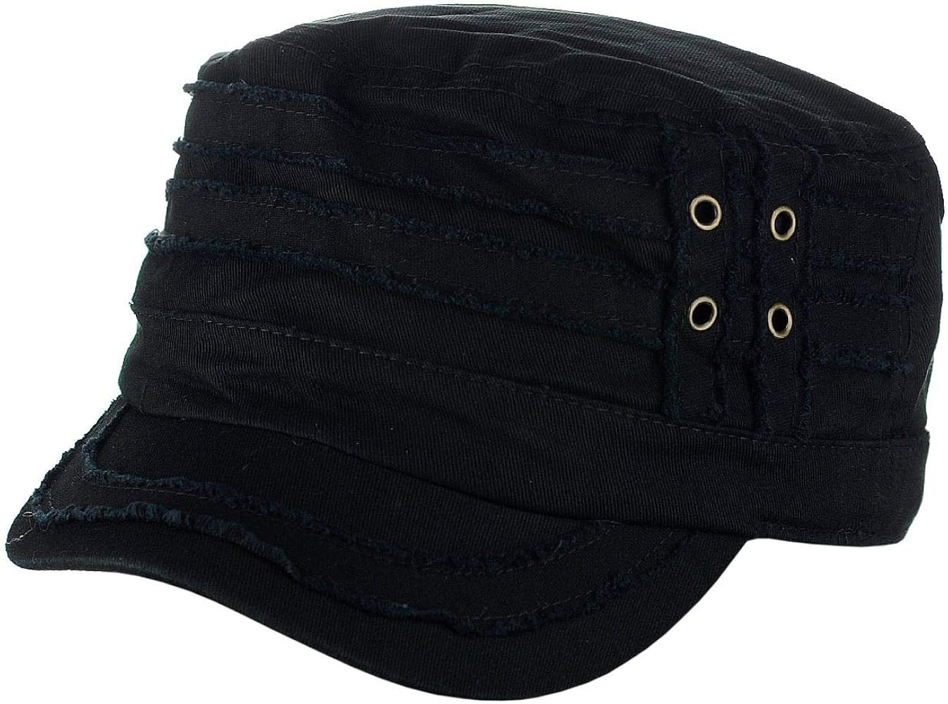 D&Y Unisex Cotton Distressed Layered Frayed Cadet Military Cap | Amazon (US)