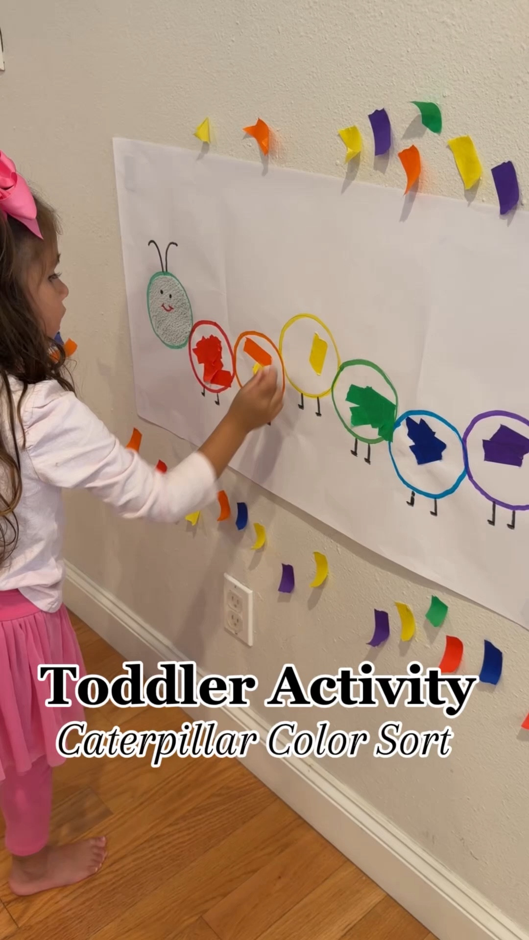 Color Match Caterpillar 🐛🌈
Comment LINK and I’ll send you a DM with everything I used for this activity 💛

I set up a simple wall activity using painter’s tape and drew a caterpillar with different colored circles. She peeled each piece off and matched it to the correct spot—it turned into the sweetest learning moment.

• Builds color recognition
• Strengthens fine motor skills
• Encourages problem-solving

Easy to set up, fun to play, and perfect for little learners ✨

#LTKBaby #LTKmomlife #LTKKids