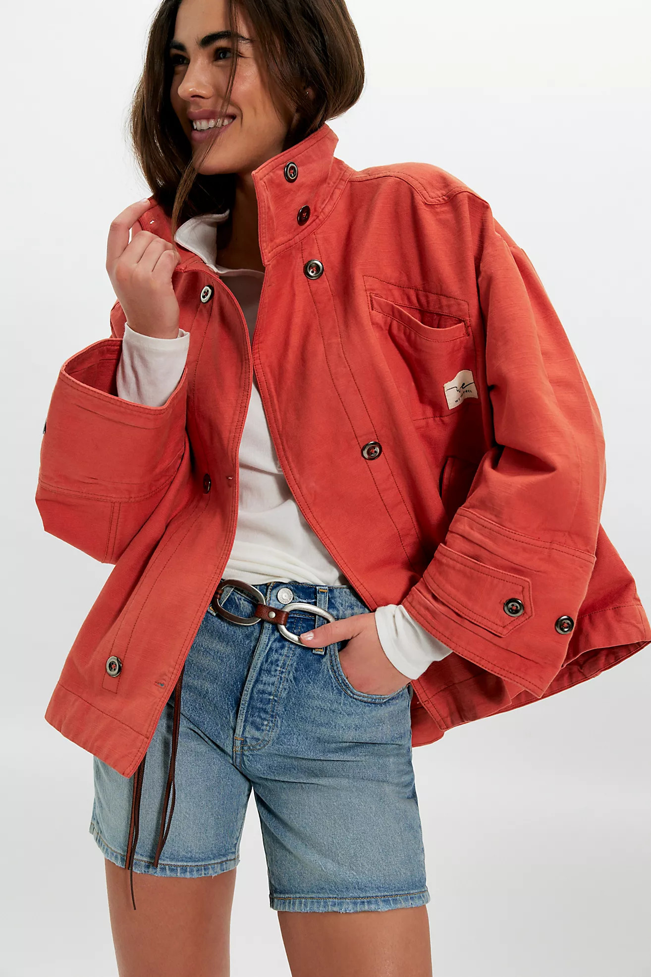 We The Free Collins Washed Canvas Funnel-Neck Jacket | Free People (Global - UK&FR Excluded)