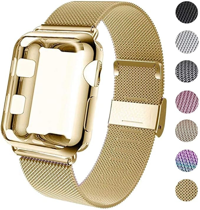 GBPOOT Compatible for Apple Watch Band 38mm 40mm 42mm 44mm with Screen Protector Case, Sports Wri... | Amazon (US)