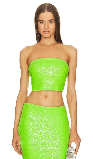 Sequin Tube Top in Neon Green | Revolve Clothing (Global)