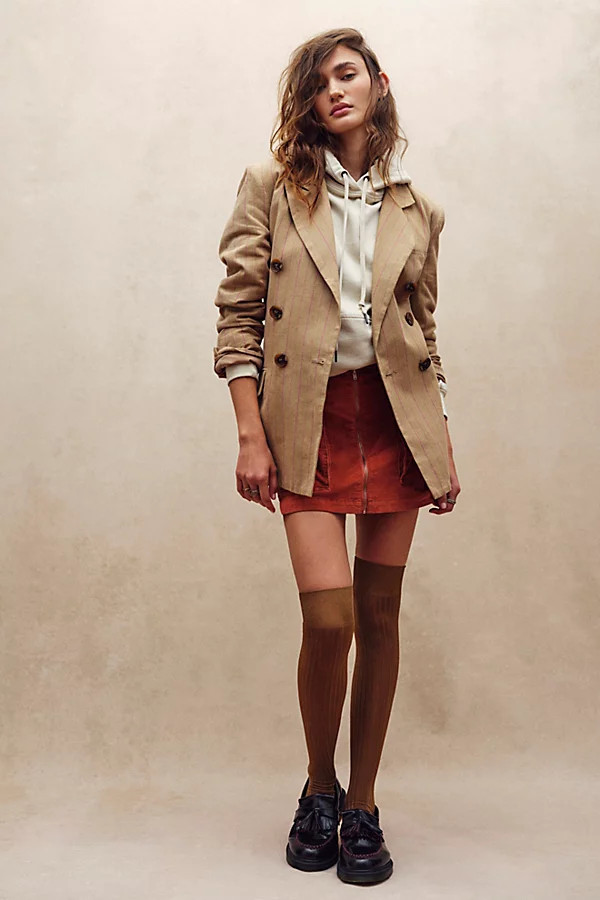 Ashby Plaid Blazer by Free People, Sand Combo, XS | Free People (Global - UK&FR Excluded)