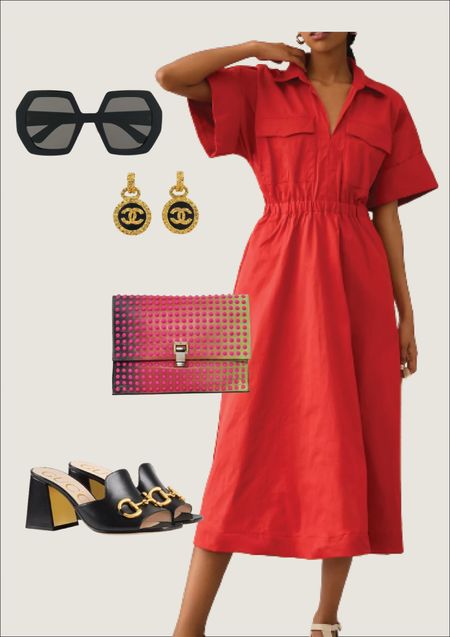 Choosing an outfit for my high school class reunion. I wanted something unique like me but also classic. I love this red dress. It’s so flattering. Chanel earrings are vintage. The Proenza Schouler dot clutch was from SS ‘12. 

#LTKstyletip #LTKFind