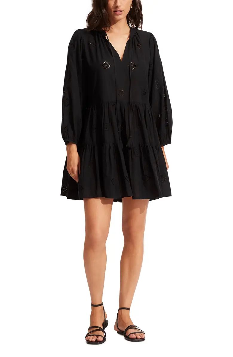 Seafolly Beach Edit Embroidery Tiered Cover-Up Dress | Nordstrom | Nordstrom