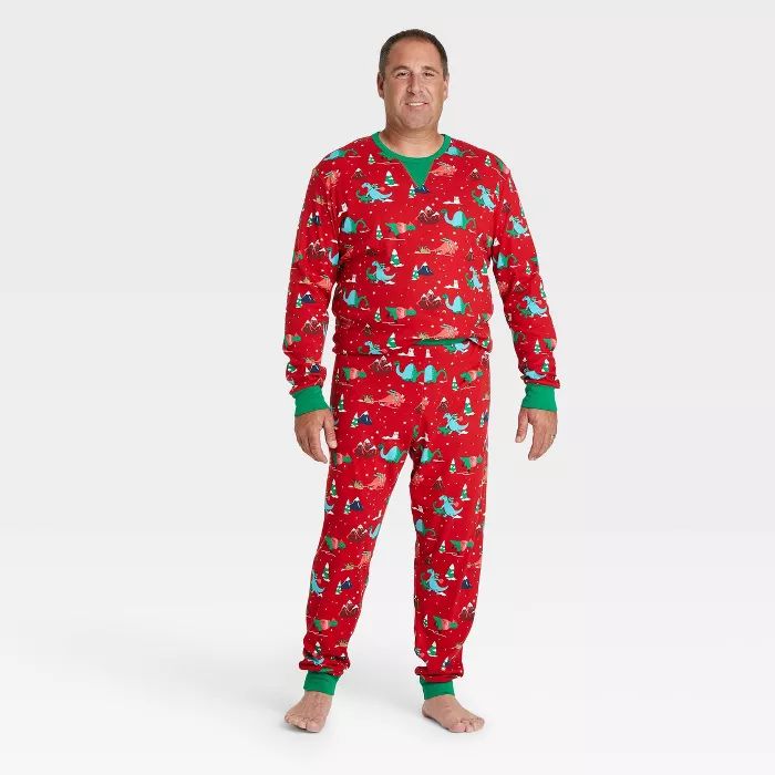 Target/Men/Men's Clothing/Pajamas & Robes/Pajama Sets‎Men's Holiday Dino Print Pajama Set - Won... | Target