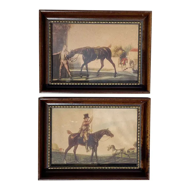 Framed Prints of 18th Century Italian Equestrian Scenes - Set of 2 | Chairish
