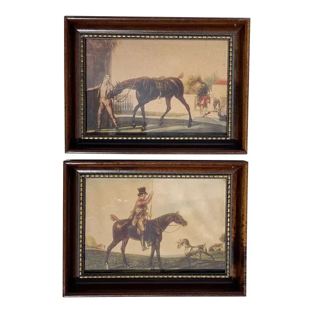 Framed Prints of 18th Century Italian Equestrian Scenes - Set of 2 | Chairish