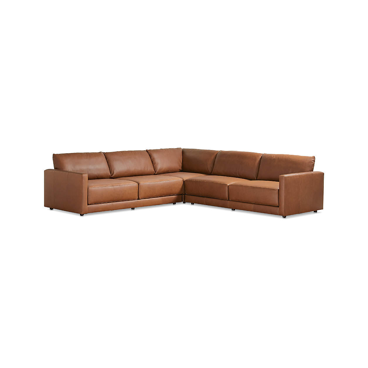 Gather Leather 3-Piece Sectional + Reviews | Crate & Barrel | Crate & Barrel
