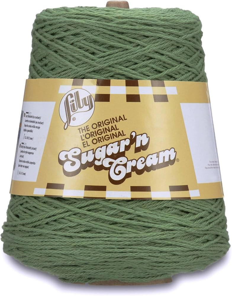 Lily Sugar'n Cream Cotton Cone Yarn, 14 oz, Sage, 1 Cone | Amazon (US)