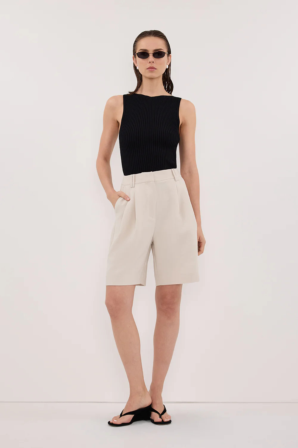 SIERRA BLACK KNIT TOP | DISSH