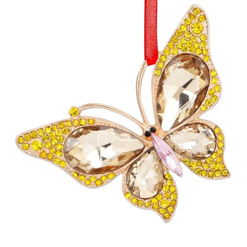 WaaHome Metal Butterfly Christmas Ornaments Monarch Butterfly Keepsake Ornaments for Christmas Tree Decorations, Christmas Butterfly Gifts for Women Girls Mom Sisters | Amazon (US)