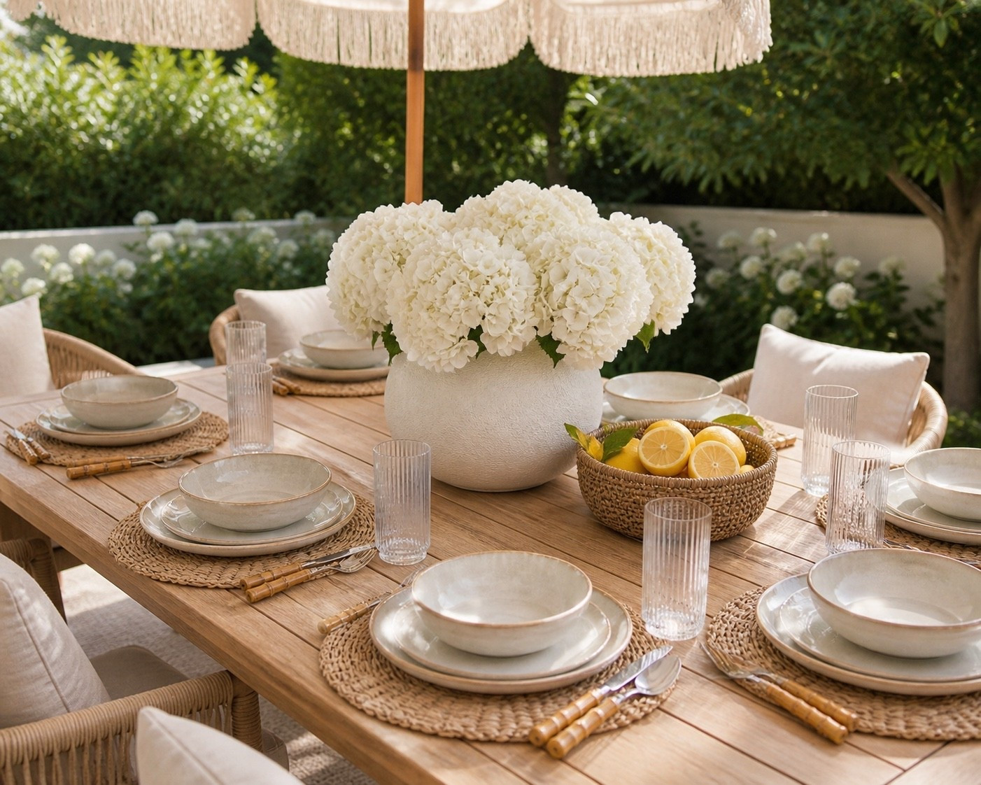 This is the tablescape inspo I’m going for with our outdoor dining refresh and I’m honestly obsessed. 🤩 

Soft neutrals, layered textures, warm wood tones, and that effortless al fresco feel that makes every dinner feel a little extra special. 

It’s already coming together so beautifully and I cannot wait to show you guys the full look. ✨ 

#LTKHome #TablescapeInspo #OutdoorDining #PatioDecor #DesignerLookForLess