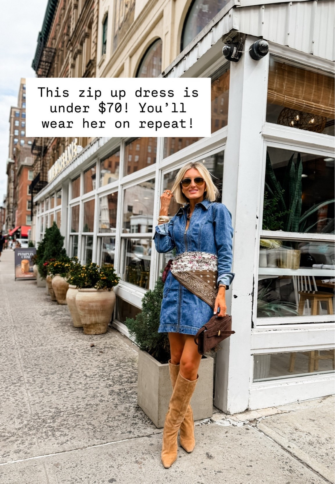 Love this denim dress that is currently on sale! This is such a good staple dress for fall! Wearing XS!

Loverly Gray, fall outfit, denim dress, loft, tall boots, scarf styling

#LTKSeasonal #LTKSaleAlert