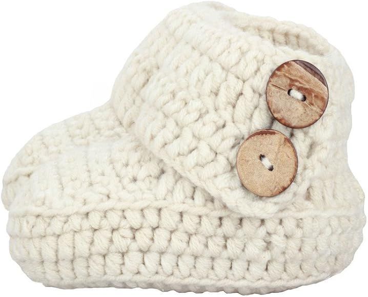zefen Knit Crochet Baby Booties Newborn Socks Handmade Shoes Deep | Amazon (US)