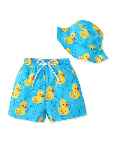 Toddler Baby Boys Swim Trunks 18-24 Months Boy Swimsuit Little Boys Duck Pattern Beach Short Bathing Suit Kids Quick Dry Swimwear Deep Green | Amazon (US)