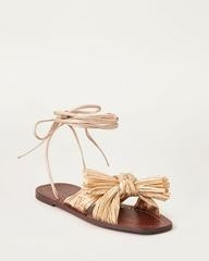 Peony Bow Wrap Sandal Gold | Loeffler Randall