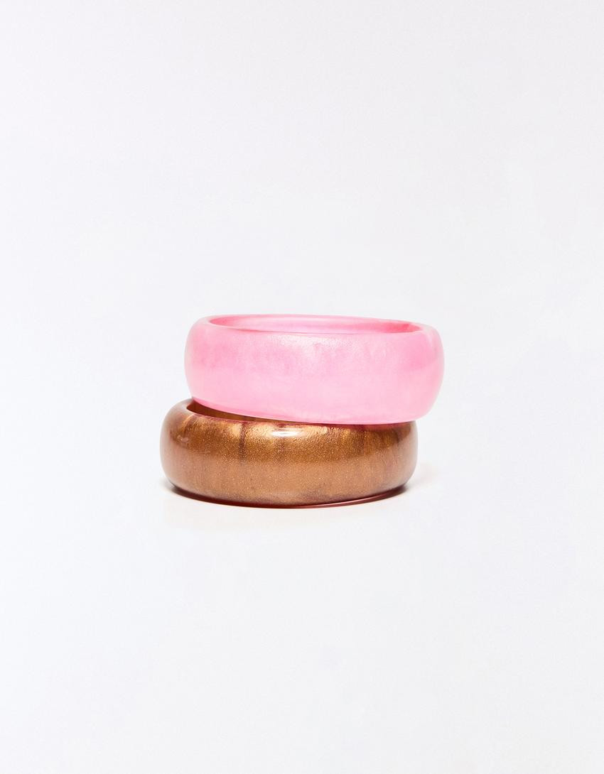 Resin bracelet pack - Bershka - Women | Bershka UK