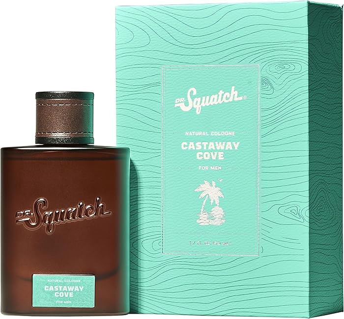 Dr. Squatch Natural Cologne for Men - Bergamot, Lavender, and Vanilla Fragrance Inspired by Coconut Castaway - Sustainably-Sourced Ingredients - Castaway Cove Cologne (1.7 fl oz) | Amazon (US)
