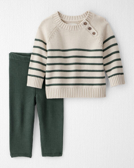 Baby 2-Piece Organic Cotton Sweater Knit Set in Stripes | Carter's Inc