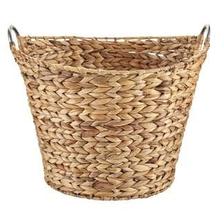 Vintiquewise Large Round Water Hyacinth Wicker Laundry Basket-QI003364.L - The Home Depot | The Home Depot