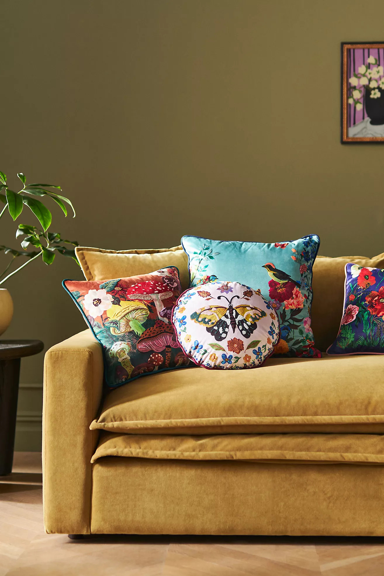 Nathalie Lete Embroidered Velvet Pillow | Anthropologie (US)