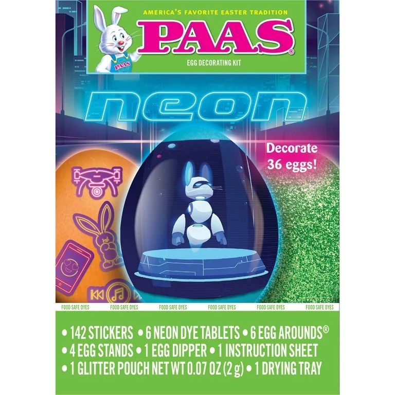PAAS Easter Egg Decorating and Dye Kit, Neon | Walmart (US)
