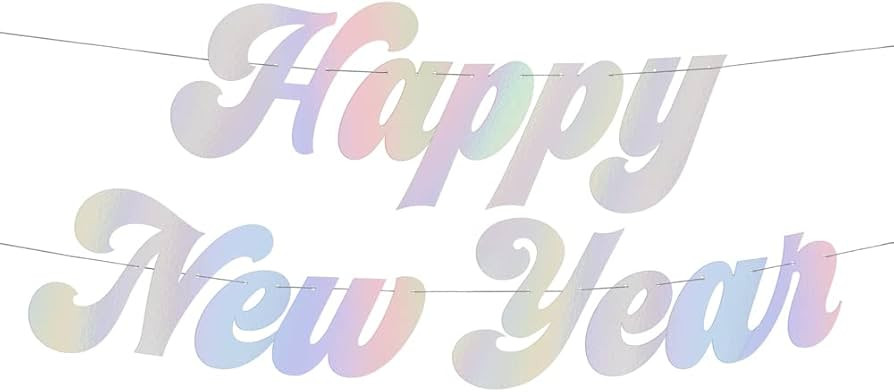 xo, Fetti New Years Eve Party Banner - Iridescent | NYE Party Favors, Happy New Year Decorations,... | Amazon (US)