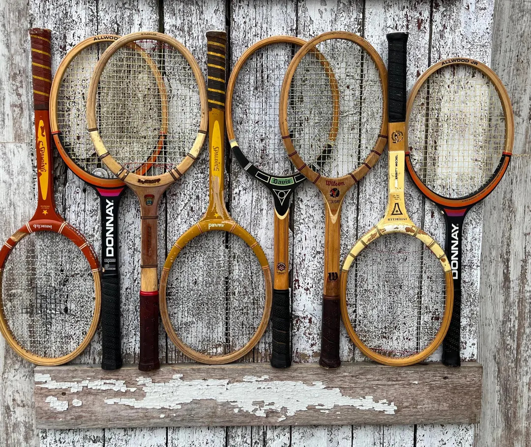 Wood Tennis Racket Bancroft Spalding Impact Donnay Bjorn Borg Tennis RUSTIC BROKEN Racquet Sports... | Etsy (US)