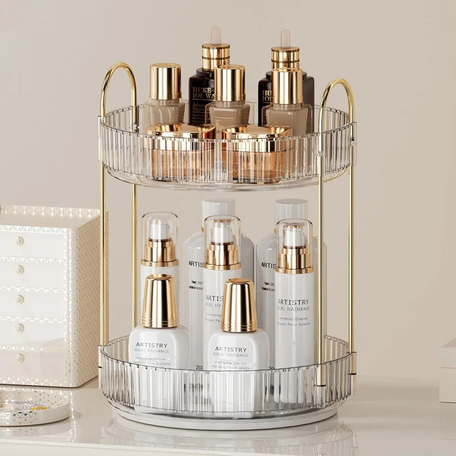 Nohozi 360° Rotating Makeup Organizer，2 Tier Skin care Organizer，Large Capacity Skincare Mak... | Amazon (CA)