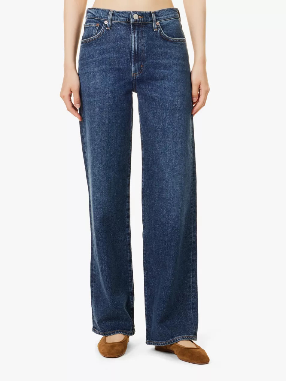 Harper branded-hardware straight-leg mid-rise jeans | Selfridges