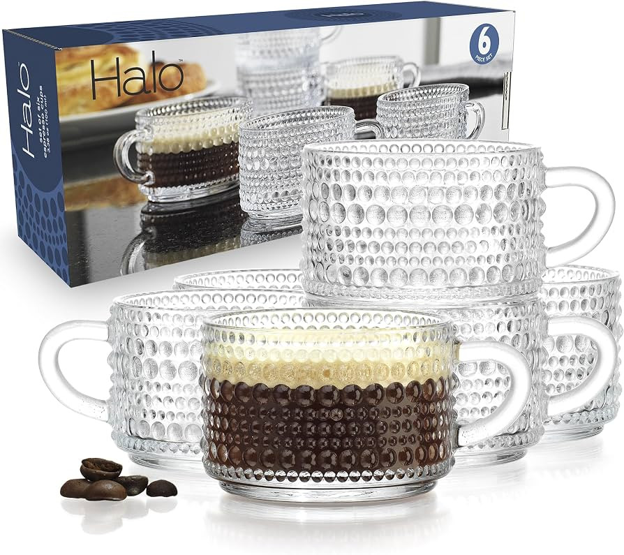 Glaver's Espresso Cups, Set of 6 Shot Glasses Mini 3 oz Coffee Espresso Mugs, Stackable Thick Gla... | Amazon (US)