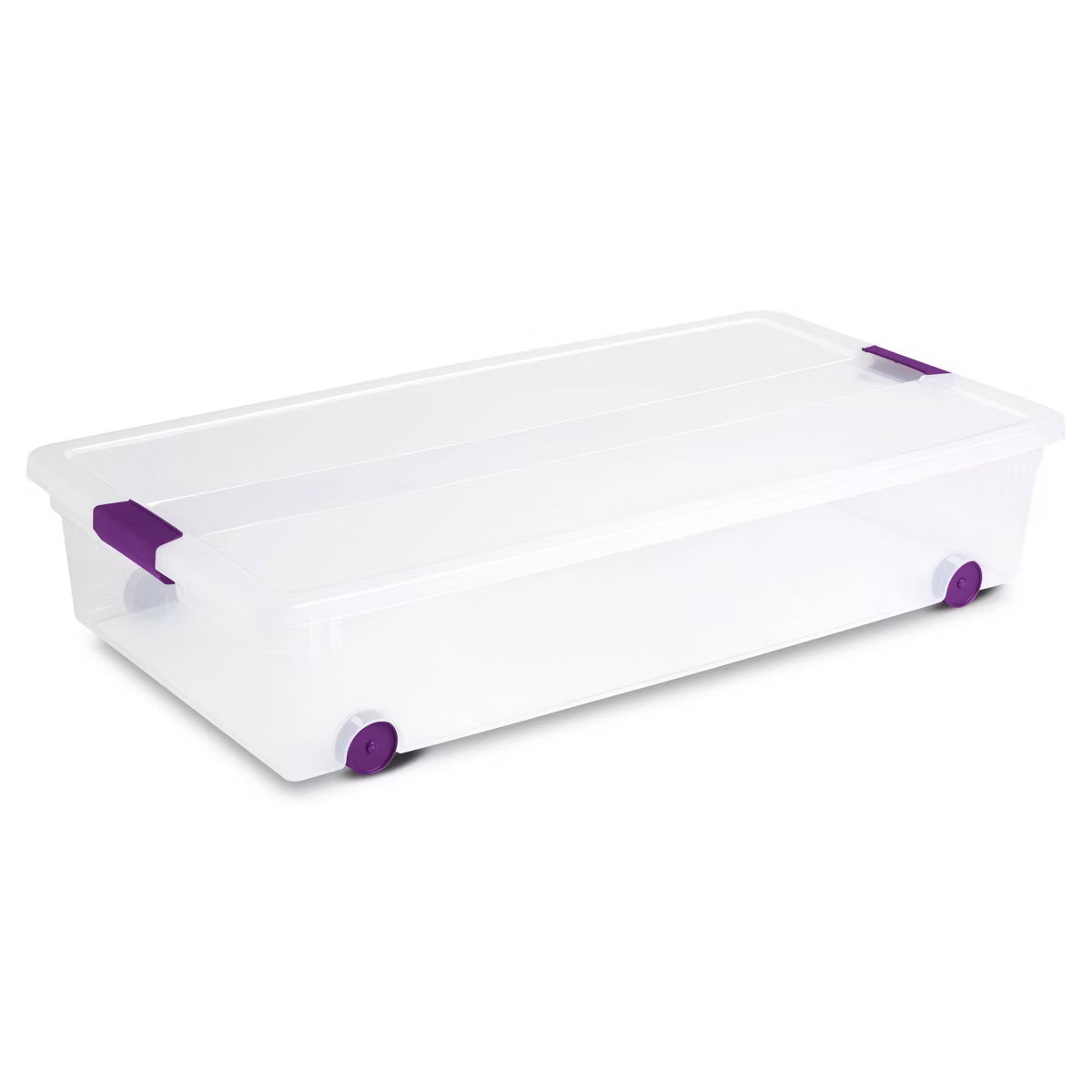 Sterilite 60qt Clear View Underbed Storage Bin with Latch Purple | Target