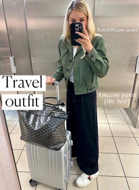 Travel outfit 
Blank pants 
Green jacket
Gucci sneakers 


#LTKFind #LTKstyletip #LTKtravel