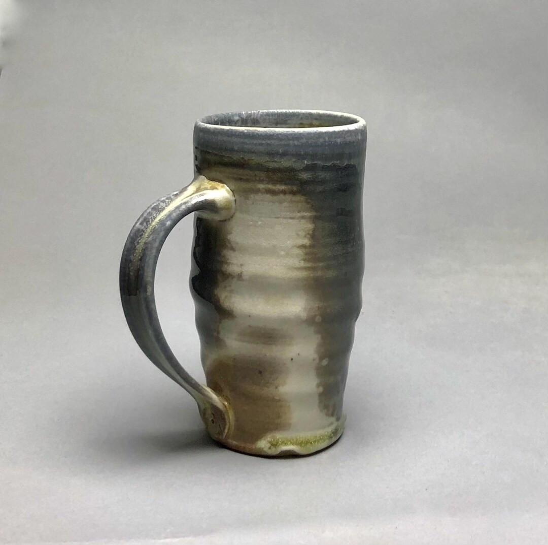 Handmade Porcelain Beer Stein Mug, Soda Fired, Gray Rust Cream - Etsy | Etsy (US)